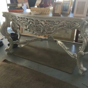 Silver Coated Wooden Console Table