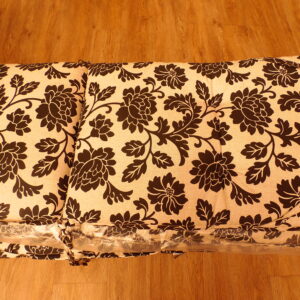 Patio Cushions - 4 x Highback Cushion Black Floral